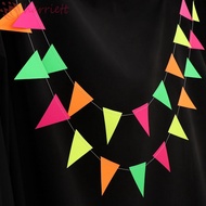HARRIETT Neon Fluorescent Garland, Rectangle Fluorescent Paper Round Pentagram Fluorescent Banner, P
