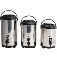 Stainless Steel Milk Tea Bucket 6L 8L 10L 12L Hot and Cold Universal Water Jug With Faucet Cooler Ju