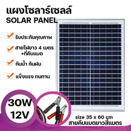 Strong แผงโซล่าเซลล์ 12V (20W-50W) สายยาวสี่เมตร+ที่คีบแบต Solar Cell Panel พลังงานแสงอาทิตย์ Solar Cell Outdoor Waterproof เฉพาะแผงโซล่าเซลล์