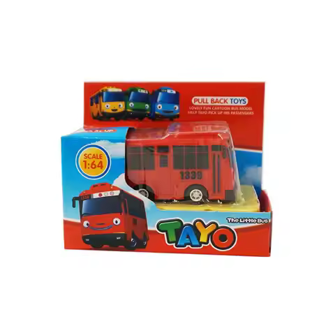 Plastic Birthday Gifts Children Educational TAYO Bus Car Model Buses Mini Pull Back Bus Toys