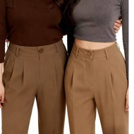 B&Y S-2XL Suit Pants 25-36High Waist Slimming Elastic Waist wideLeg Pants Women's Trousers Office