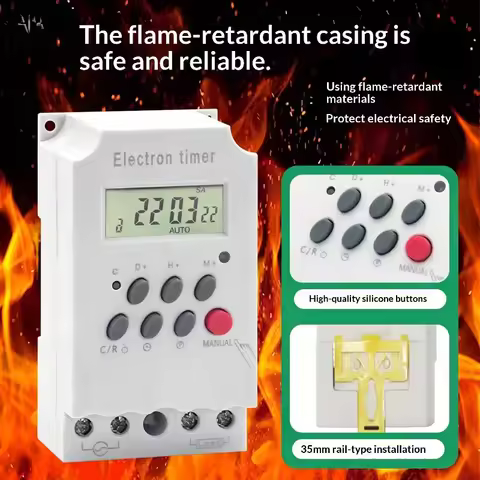 [ZY]16 ON/OFF 220V 30A Second Setting Digital Timer Switch 24hr 7 Days Weekly Programmable Time Rela