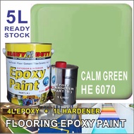 CALM GREEN HE6070  ( 5 Liter HEAVY DUDY EPOXY ) Two Pack Epoxy Floor Paint - 4 Liter + 1 Liter