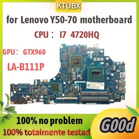 ZIVY2 LA-B111P Motherboard.For Lenovo Y50-70 Y50 Laptop Motherboard.CPU i7-4720H.GPU：GTX960.DDR3.100