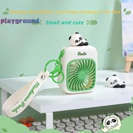 [playground] Portable Keychain Fan For Travel Small Cooling Fans Rechargeable Cute Panda Travel Fan 