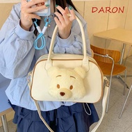 DARON Winnie The Pooh Handbag, Kawaii Transparent Pooh Bear Ita Bag, Sweet Large Capacity PU Cartoon