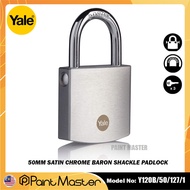 Yale Y120/50/127/1 Silver Series Outdoor Brass / Satin Padlock (Baron Shackle)Y120B/50/127/1 Lock