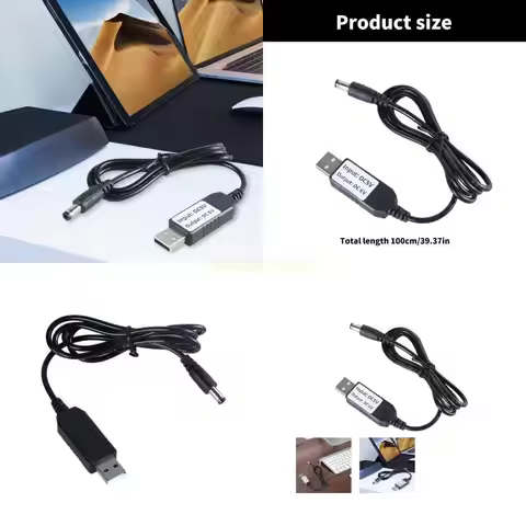 F62C USB 5V 2A to DC6V1A Adapter Cable with DC5.5x2.1mm for Devices Using 4AA Batteries 100CM 39.37i