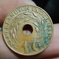 Koin 1 Cent bolong tahun 1942 kode 14