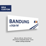 KAI ACP 3 mm Indonesian Station Name Plate Suitable for Wall Decoration