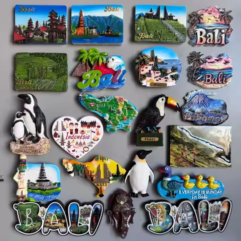 Indonesia Tourist Souvenir Jakarta Bali Fridge Magnets Mount Bromo Java Island Home Decor