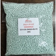 1KG REPACK Baja Yara Mila 15-9-20 +2MgO +4S +TE Naik Rasa Cantik Tekstur Buah Rendah Klorin YaraMila