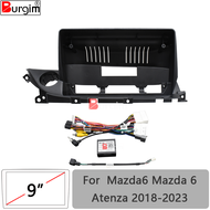 รถวิทยุ Fascias สำหรับ Mazda6 Mazda 6 Atenza 2018-2023 9นิ้วสเตอริโอสายไฟสายไฟอะแดปเตอร์ Canbus Mount Kit