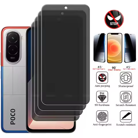 4/3/2/1Pcs For Poco M7 Glass Poco M7 4G Tempered Glass Phone Protective 9H Privacy Anti-Spy Glue Scr
