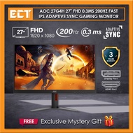 AOC 27G4H 27" FHD (1920 x 1080) 0.3ms 200Hz Fast IPS Adaptive Sync Gaming Monitor (HDMI,DP)