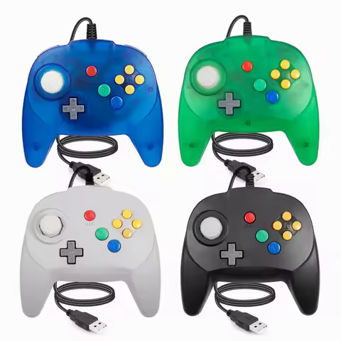[USB Version]Mini Controller for Classic N64 Games,Wired Gamepad Joystick for Windows PC Mac Linux R