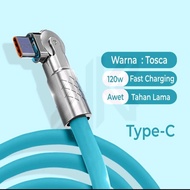 FLUFFY - Kabel Data Charger Gaming Bahan Silikon USB Micro Rotasi 180°