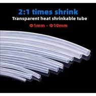 1meter Heat Shrink Tube/Sleeving (TRANSPARENT) - 1mm to 20mm