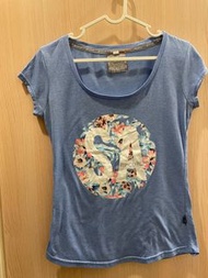 二手）Ripcurl 圓領 水藍色 印花 短袖 T-shirt