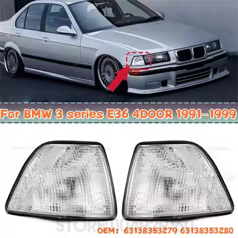 For 1991-1999 E36 BMW 318i 318ti 320i 325i 328i M3 4DOOR Car Corner Turn Signal Light White Yellow G