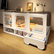 Rabbit Cage with Toilet for Home Use, Extra Large Indoor Rabbit Villa[]