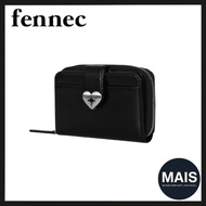 [Fennec] Hearty Zipper Pocket Black – Mini Leather Card & Coin Pouch