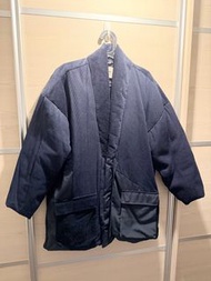 Initial Japan Kimono Winter Jacket Size XL 道袍 袍 加大碼 加大 Navy Blue 日本 日式 和服 染藍 扎染 羽絨 外套 男裝 夾棉 Men Man 