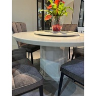 marble table set 4.5ft 1 table + 6 chairs