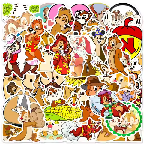 50PCS Disney Chip and Dale Cartoon Graffiti Stickers Exquisite FashionSticker for Computer Notebook 