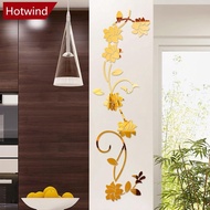 HOTWIND 1PC Acrylic Flower Vine Wall Sticker Mirror Effect Sticker DIY Wall Art Home Living Room Kitchen Bedroom Decoration Sticker D3R7