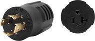 NEMA L14-30P to 5-15R 5-20R Compact 120V/240V 30 Amp Twist Lock 4 Prong Male Plug to 120V 20 Amp Hom
