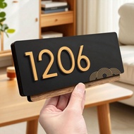 House Number Plate Plat Nombor Rumah Signage Papan Tanda Alamat No Rumah Minimalist Sign Modern Wood
