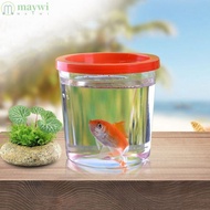 MAYWI Mini Goldfish Tank, Lightweight Random Color Betta Fish Tank,  Transparent Fish Fighting Cup
