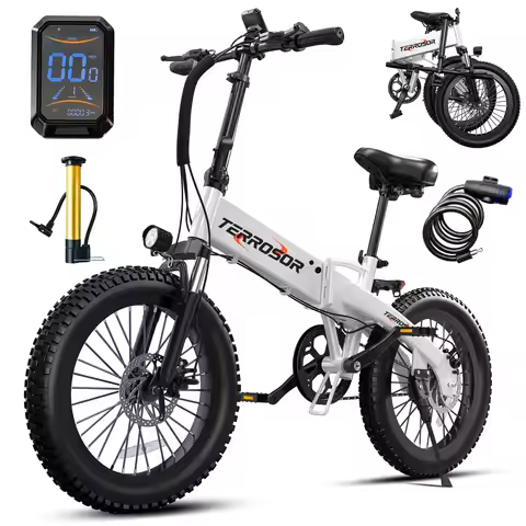 TREEOSOR Electric Bike T8 Adults Electric Bicycle Peak 720W 48V 7.8AH e bike 20" Wide Tire Road Bike