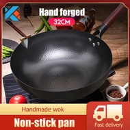 Non stick frying fan original non stick frying pan wok pan kawali sale big non stick frying pan original set 32/34CM non stick original non stick pan cooking pots and casserole Suitable for Induction cooker &amp; Gas stove Forging Technology