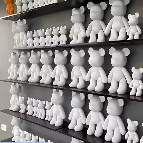 Graffiti Painted Fluid Violent Bear White Body Ornaments DIY Handmade Personalized Model Home Deskto