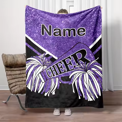 1pc Personalized Custom Name Blanket Cozy Flannel Cheerleading Team Member Gift with Unique Name Pri