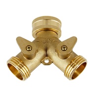 Heavy Duty Brass 2 Way Garden Tap Splitter Y Hose Splitter 3/4" Tap Hose Connect WSFV