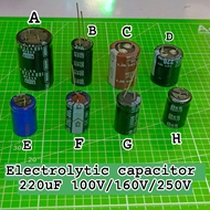 Electrolytic capacitor 220uF 100V/160V/250V