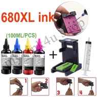 HP 680 ink HP 680XL ink HP680XL refillable ink compatible for HP 2135/2676/1115/1118/2138/2675/3776/3777/3778/3779/3835