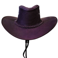 หมวกคาวบอยหนังแท้ 100% หมวกกันแดด หน้าเรียบ Cowboy Hat ใส่ได้ทั้งชายและหญิง