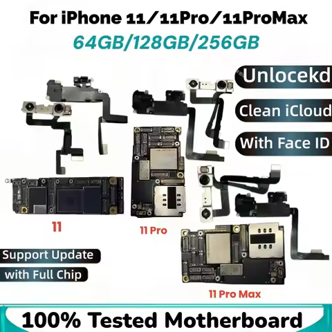 A+ Unlocked Authentic For iPhone 11 Pro Max motherboard with Face ID iOS Update For iphone 11 Logic 
