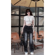 AJ25 STRAIGHT JEANS WITH BOX BAG 200 HOT TREND