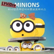 LYViDre 3Dสีเหลืองตุ๊กตาแว่นตาเคสหูฟังสำหรับAirpods1/2/ Proกรณีซิลิโคนหูฟังการ์ตูน/EarpodsสำหรับAirpods Pro 2 1กรณี