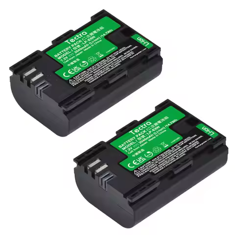 2040mAh LP-E6N LP-E6N Replacement Li-ion Battery/Charger for Canon 60D,70D,80D,5DS R,5D Mark II III 
