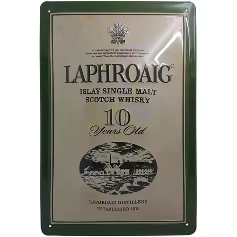 Islay Single Malt Scotch Whisky Embossed Tin Sign - Retro Advertising Decor for Laphroaig Lovers & C