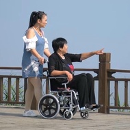 ST-⚓Tuokang Manual Wheelchair Folding Lightweight Elderly Wheelchair Elderly Walker PNJE