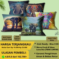 Elephant MOTIF PRINTING PILLOW COVER - Majeshic Elephant Artistic & Elegant-