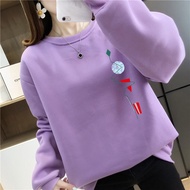 [AMYGO] Sweatshirts Women Oversized  Sweatshirt Woman Oversized Plus Size Muslimah Baju Perempuan Crop Top Lengan Panjang Murah