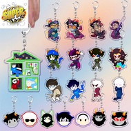 Cartoon Homestuck Keychain Accessories Bag Charms Dave Strider John Egbert Karkat Gamer Keyrings